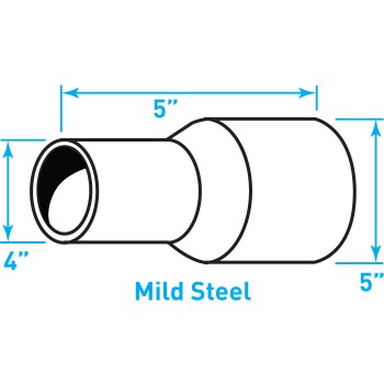 Truck Exhaust Expanded Adaptor, Mild Steel - 4" / 5" Outside Diameter